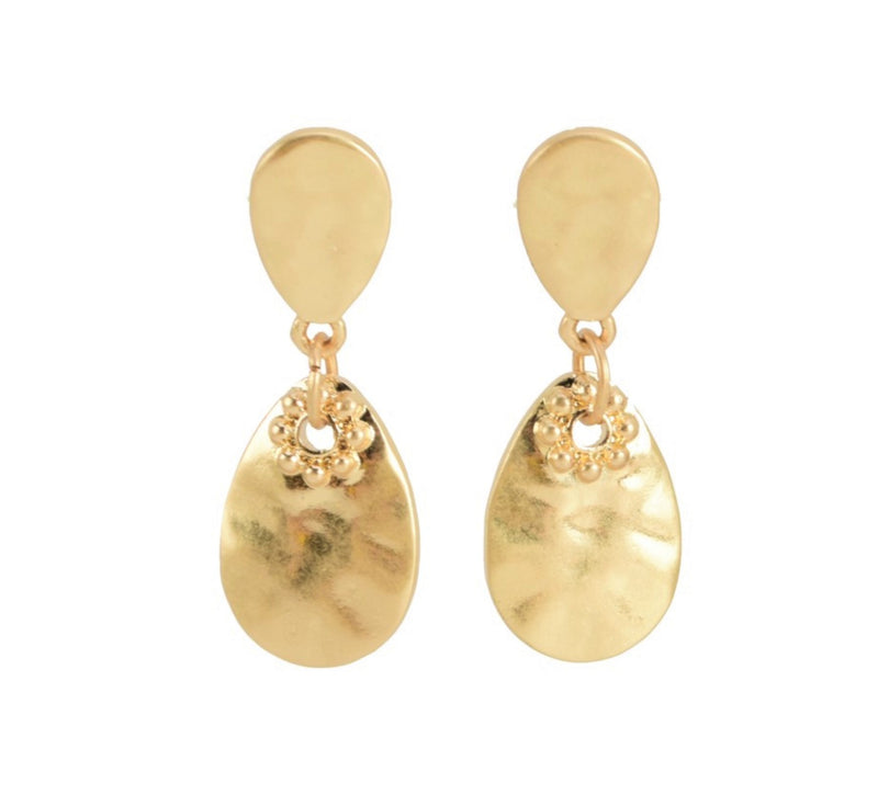 Hammered Gold Drop Earrings | Ben-Amun